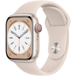 Apple Watch (Series 8) September 2022 - Cellular - 45 mm - Aluminium Starlight - Sport band Starlight