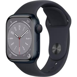 Apple Watch (Series 8) September 2022 - Wifi Only - 41 - Aluminium Midnight - Sport band Midnight